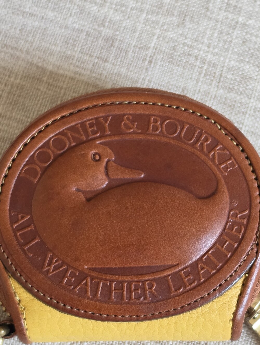 Dooney & Bourke Vintage Duck Coin Purse All Weather Leather AWL, YELLOW 💛 - Picture 7 of 13